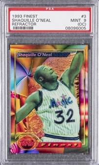 1993/94 Finest Refractor #3 Shaquille ONeal Rookie Card - PSA MINT 9 (OC)